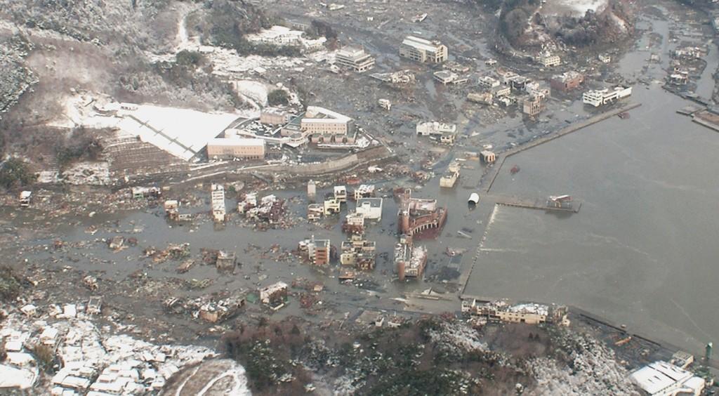 Town of Onagawa after the 2011 East Japan Tsunami event